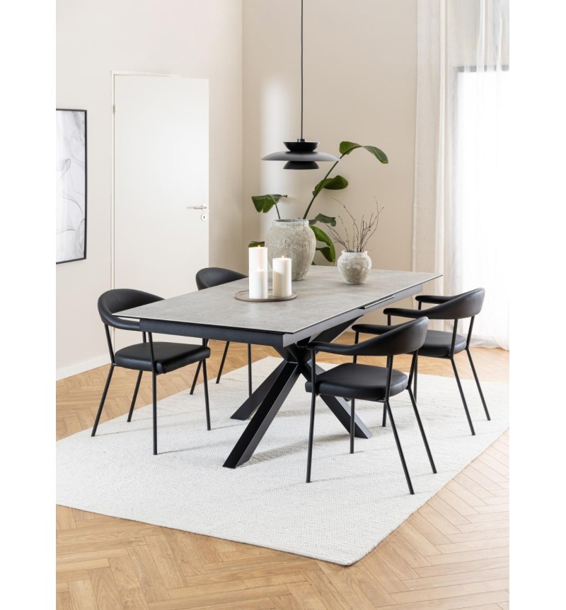 Chaise Ava en similicuir noir – ACT DISTRIBUZIONE