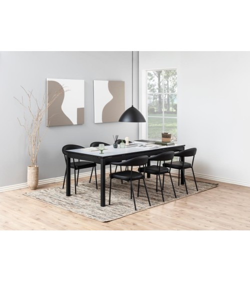 Ava Stuhl aus schwarzem Kunstleder – ACT DISTRIBUZIONE