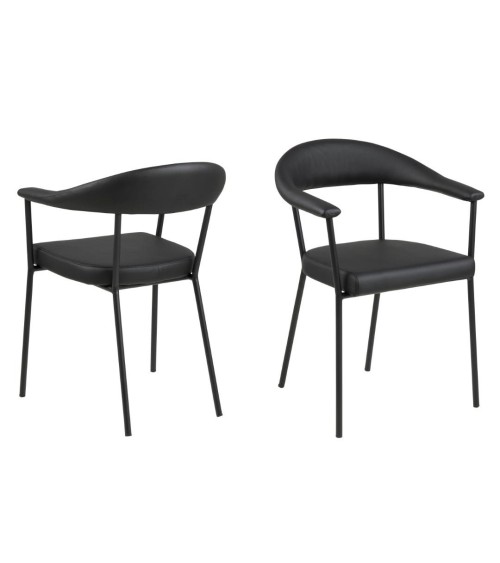Chaise Ava en similicuir noir – ACT DISTRIBUZIONE