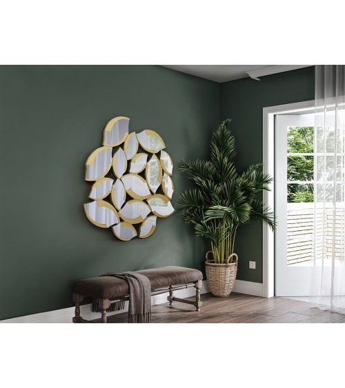Sandal SCHULLER VALENCIA mirror in glass and gold
