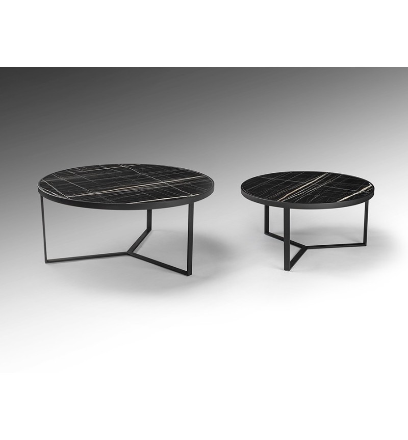 Naira SCHULLER VALENCIA set of 2 black marble tables