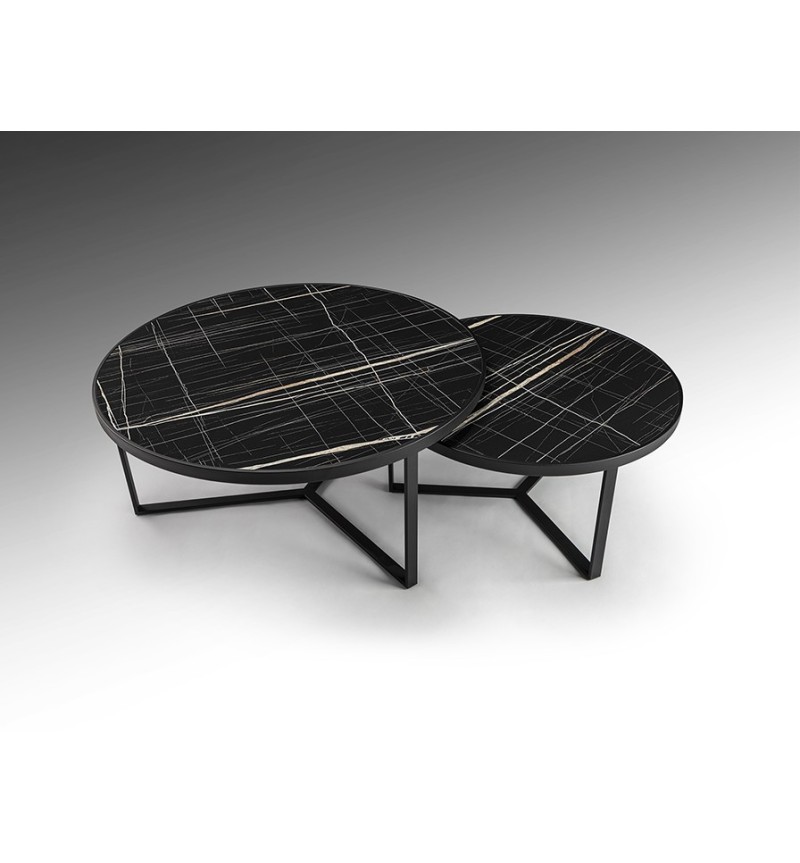 Set 2 tables Naira SCHULLER VALENCIA marbre noir