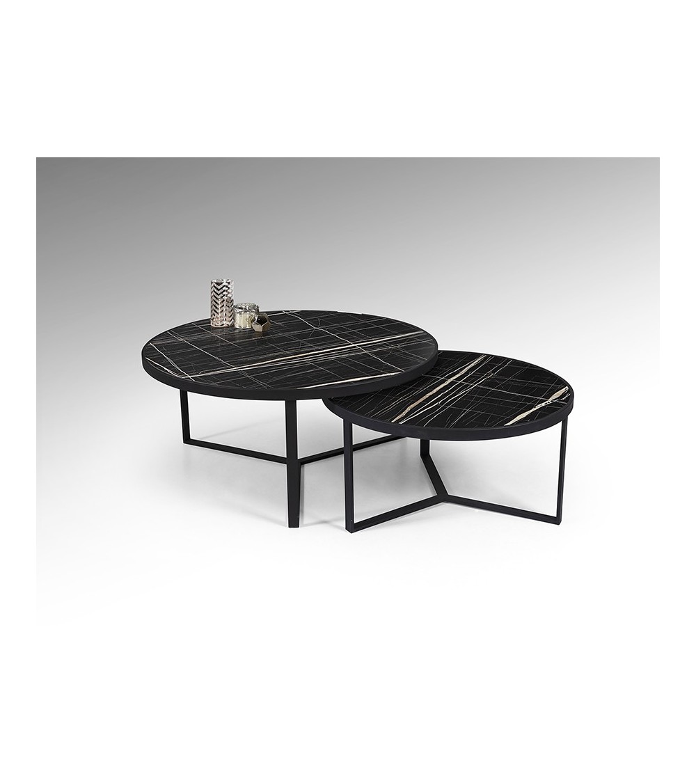 Set 2 tavolini Naira SCHULLER VALENCIA marmo nero