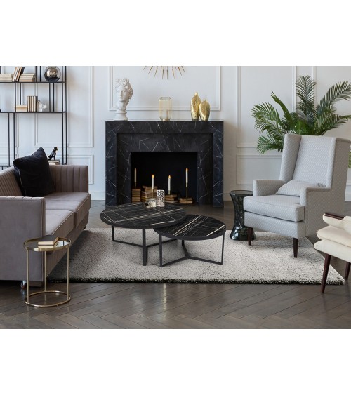 Set 2 tables Naira SCHULLER VALENCIA marbre noir