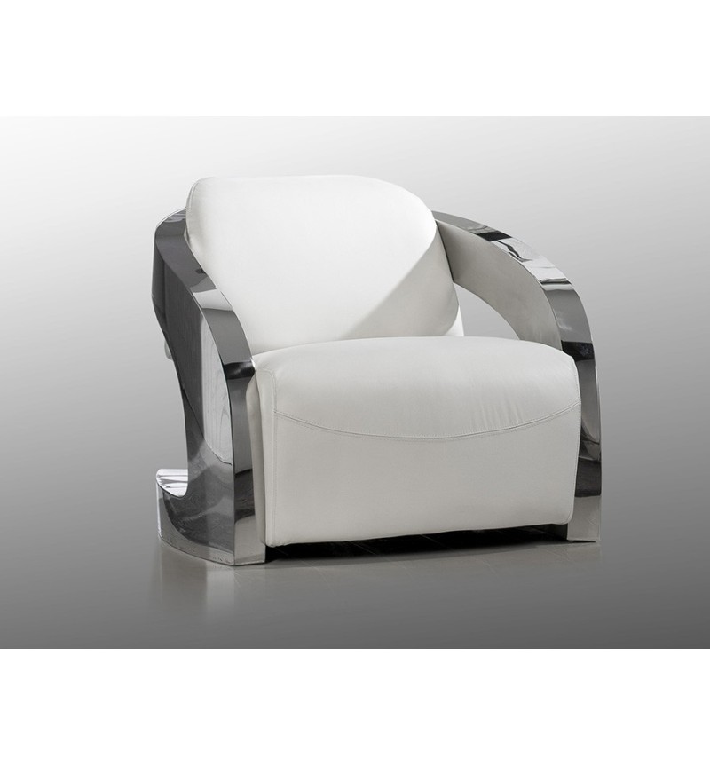 Fauteuil Amanda SCHULLER VALENCIA en cuir blanc