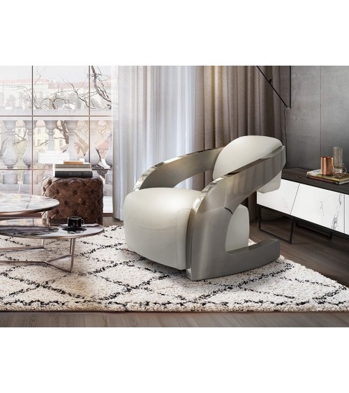 Amanda SCHULLER VALENCIA armchair in white leather