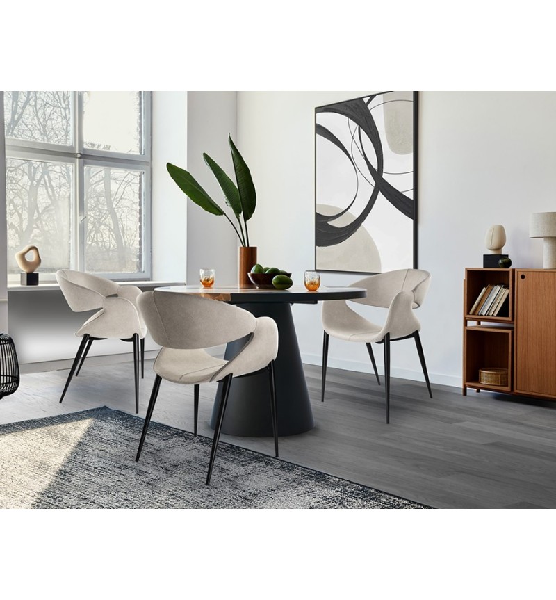 Petit fauteuil Giro SCHULLER VALENCIA pierre et noir