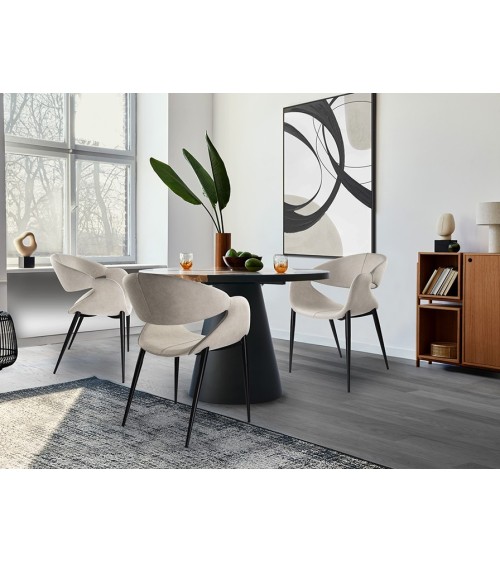 Petit fauteuil Giro SCHULLER VALENCIA pierre et noir