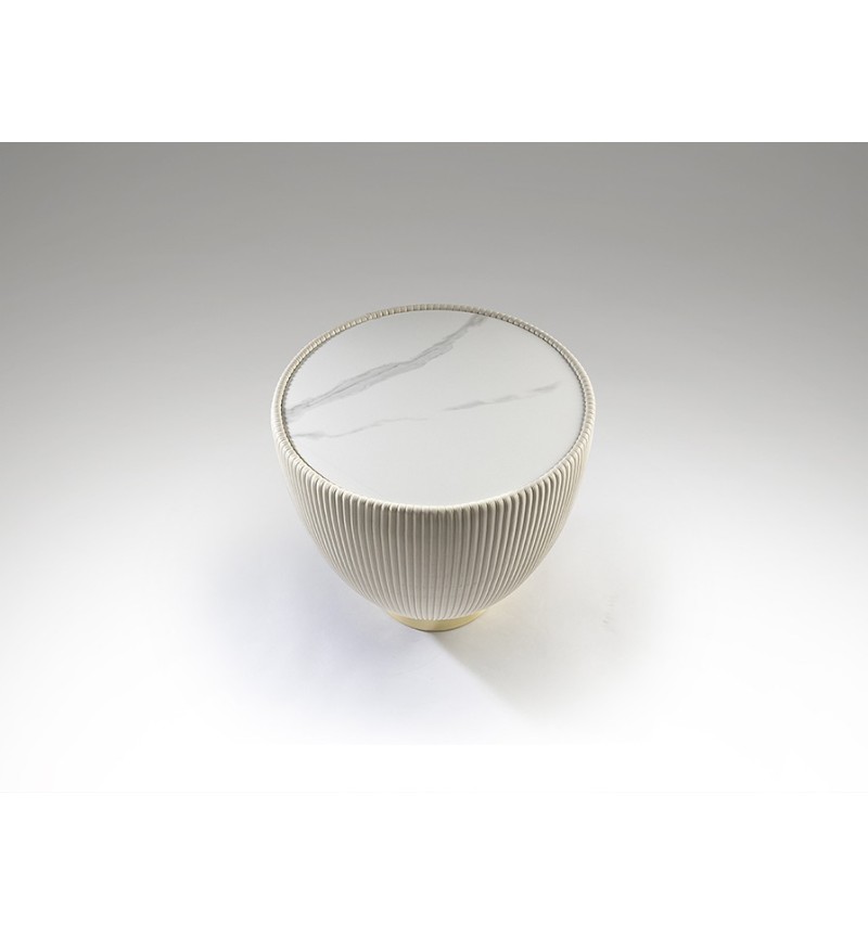 Mesa Candy SCHULLER VALENCIA blanco y latón