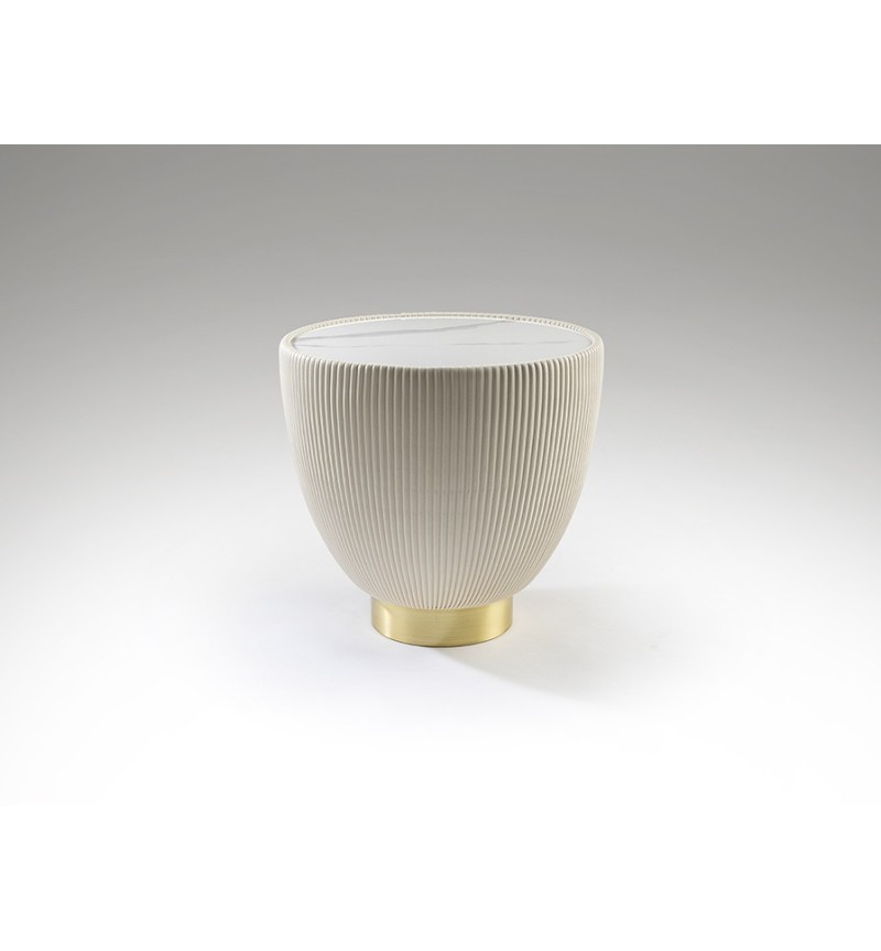 Tavolino Candy SCHULLER VALENCIA bianco e ottone