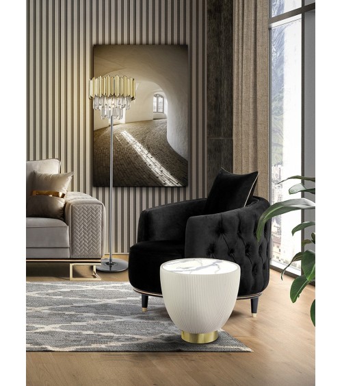 Tavolino Candy SCHULLER VALENCIA bianco e ottone