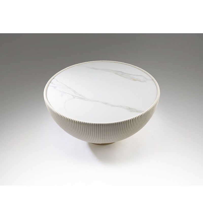 Table Candy SCHULLER VALENCIA blanc et laiton