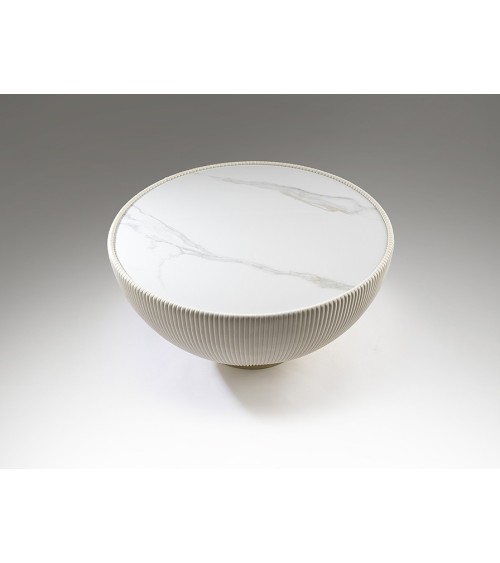 Mesa Candy SCHULLER VALENCIA blanco y latón