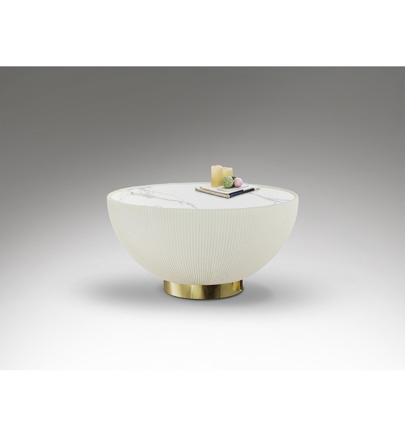 Tavolino Candy SCHULLER VALENCIA bianco e ottone
