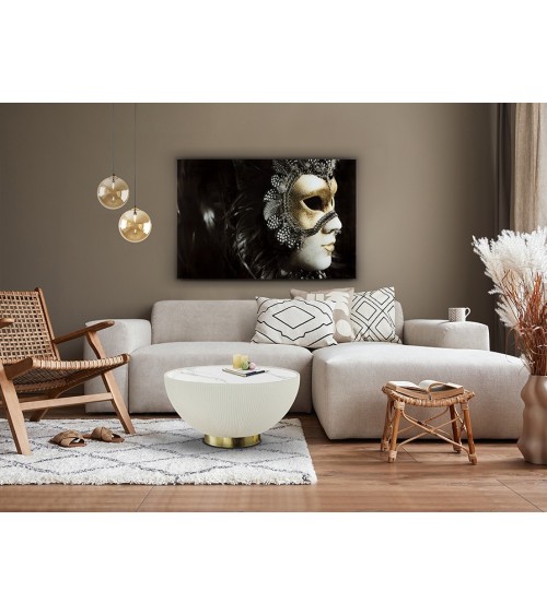 Mesa Candy SCHULLER VALENCIA blanco y latón