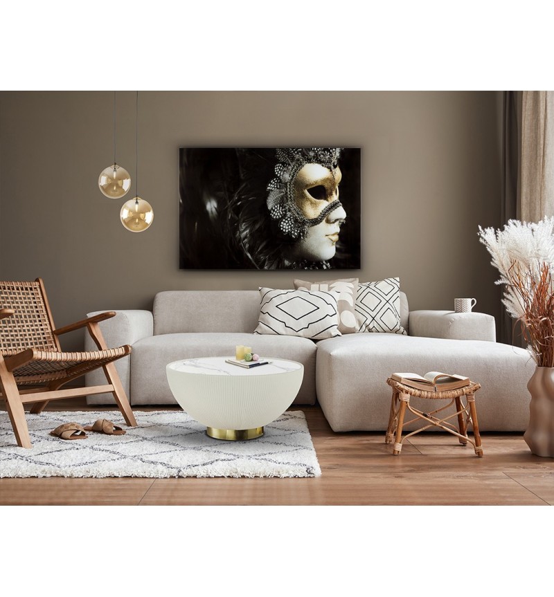 Tavolino Candy SCHULLER VALENCIA bianco e ottone