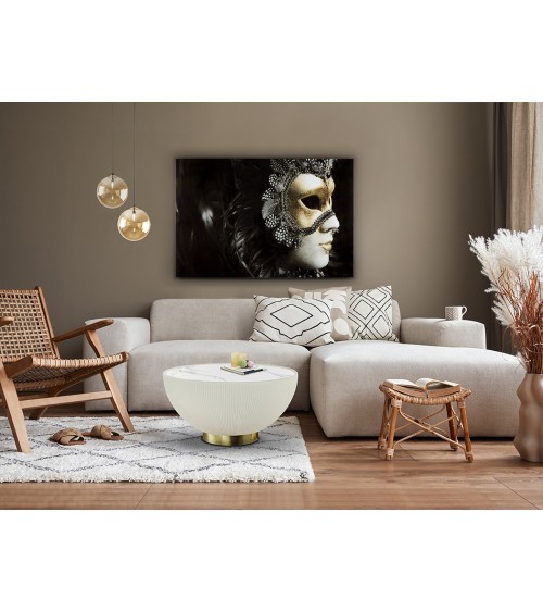 Candy SCHULLER VALENCIA white and brass coffee table