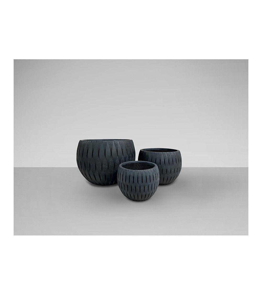 Yuca SCHULLER VALENCIA set of 3 black planters