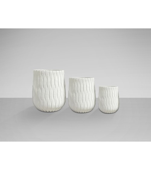 Set 3 maceteros Jazmín SCHULLER VALENCIA blanco