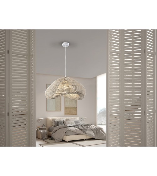 Suspension Sabah SCHULLER VALENCIA rattan blanc