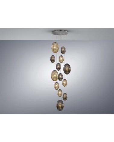 Ovila SCHULLER VALENCIA 13-light smoky cognac lamp