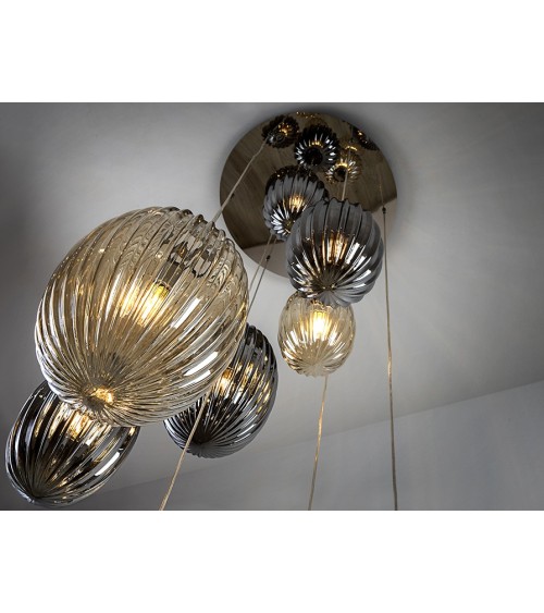 Lámpara Ovila SCHULLER VALENCIA 13 luces fumé cognac