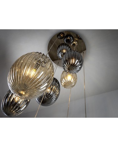 Ovila SCHULLER VALENCIA 13-light smoky cognac lamp