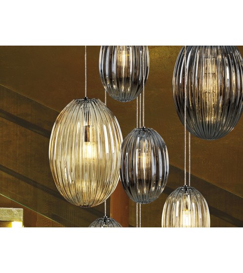 Lampada Ovila SCHULLER VALENCIA 13 luci fumé cognac