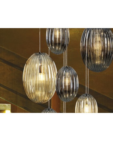 Lámpara Ovila SCHULLER VALENCIA 13 luces fumé cognac