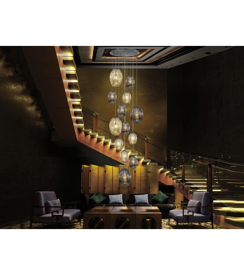 Ovila SCHULLER VALENCIA 13-light smoky cognac lamp