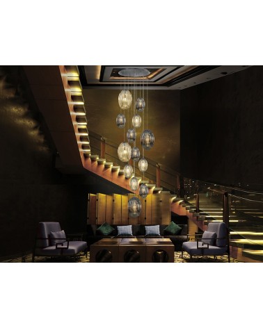 Ovila SCHULLER VALENCIA 13-light smoky cognac lamp