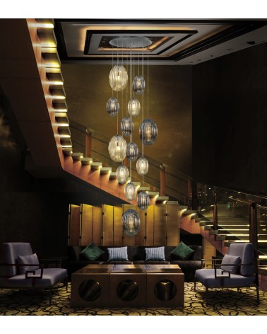 Ovila SCHULLER VALENCIA 13-light smoky cognac lamp