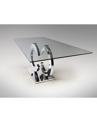 Mesa Casandra SCHULLER VALENCIA acero vidrio