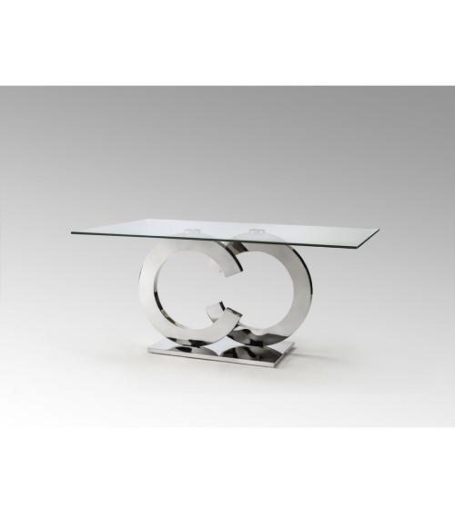 Casandra SCHULLER VALENCIA steel glass table