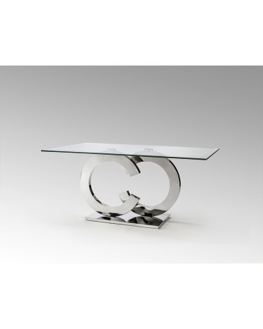 Mesa Casandra SCHULLER VALENCIA acero vidrio