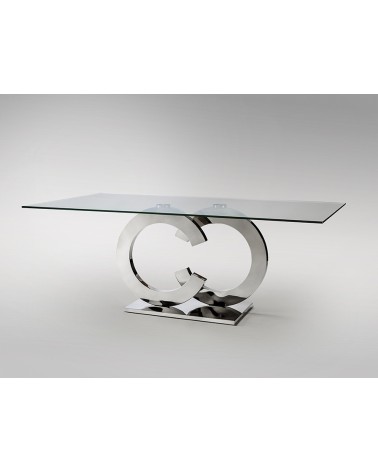 Mesa Casandra SCHULLER VALENCIA acero vidrio