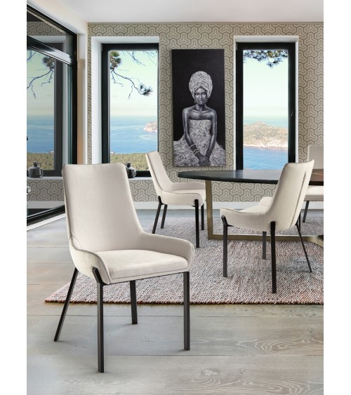 Sedia Diane SCHULLER VALENCIA bianca nera