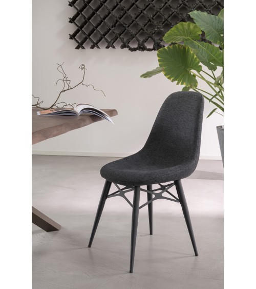 Chaise Kira RIVANOVA en fer et tissu | BHOME