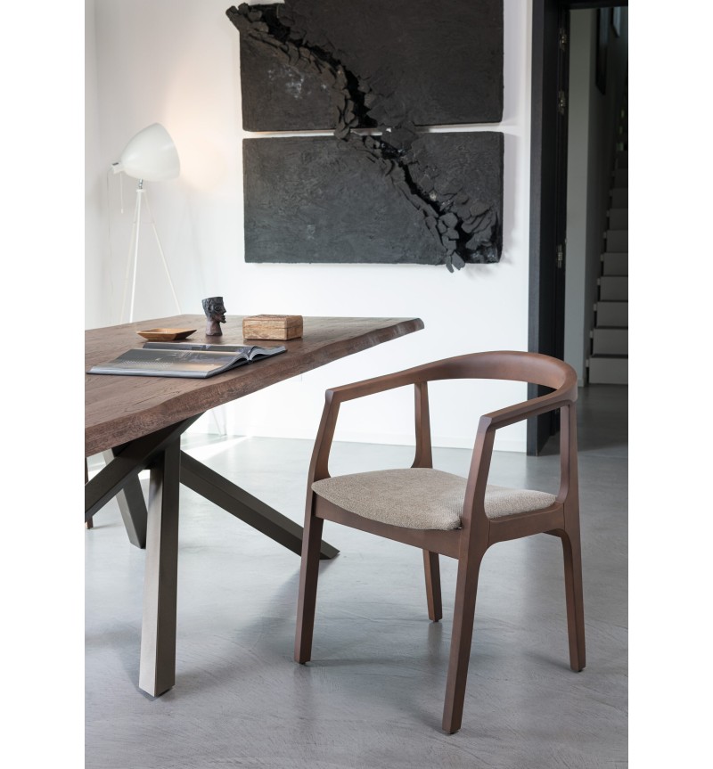 Noa Chair RIVANOVA in Beech Wood and Fabric | BHOME