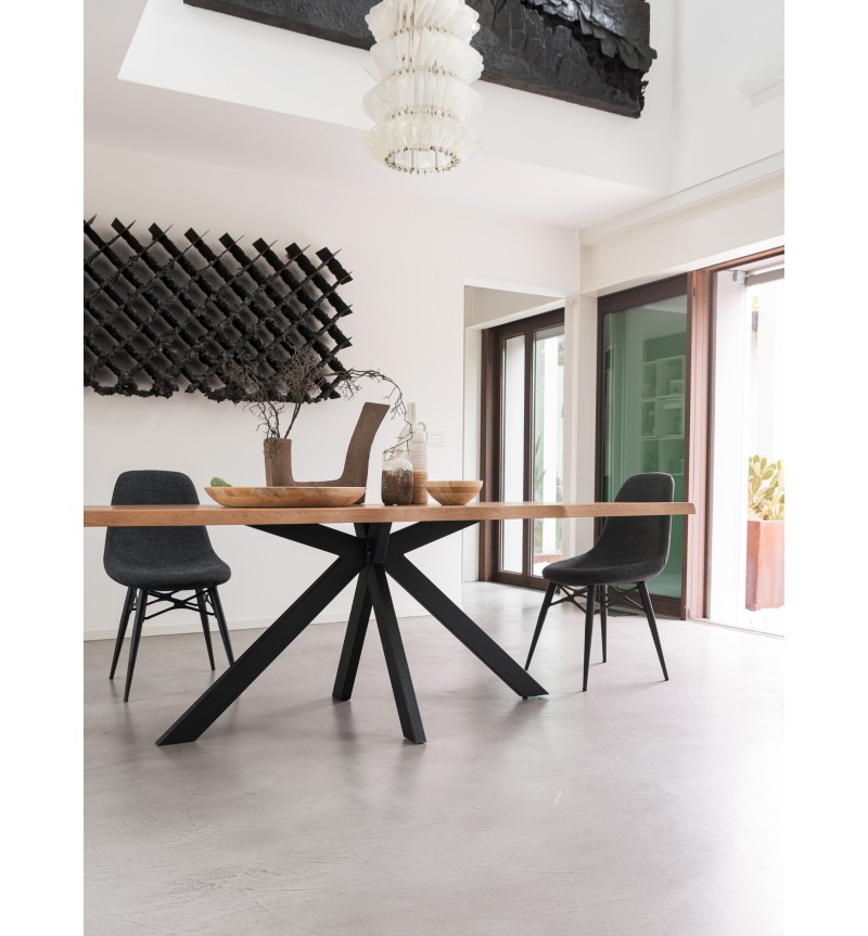 Table Cross RIVANOVA bois et métal | BHOME