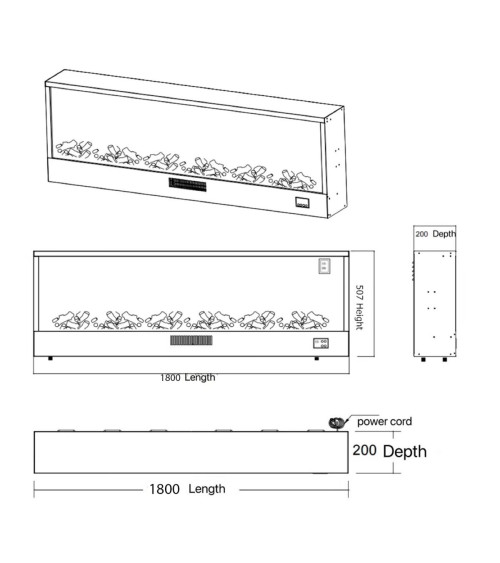 SINED Ispica 108 Built-In Electric Fireplace
