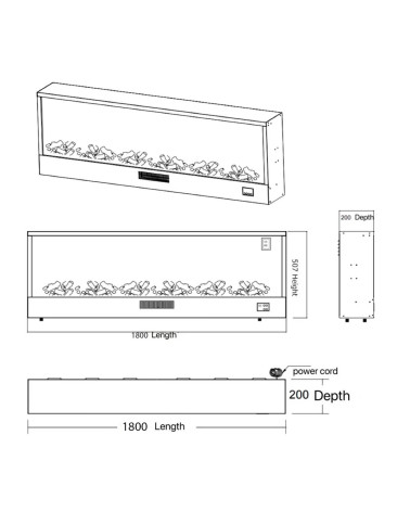 SINED Ispica 108 Built-In Electric Fireplace