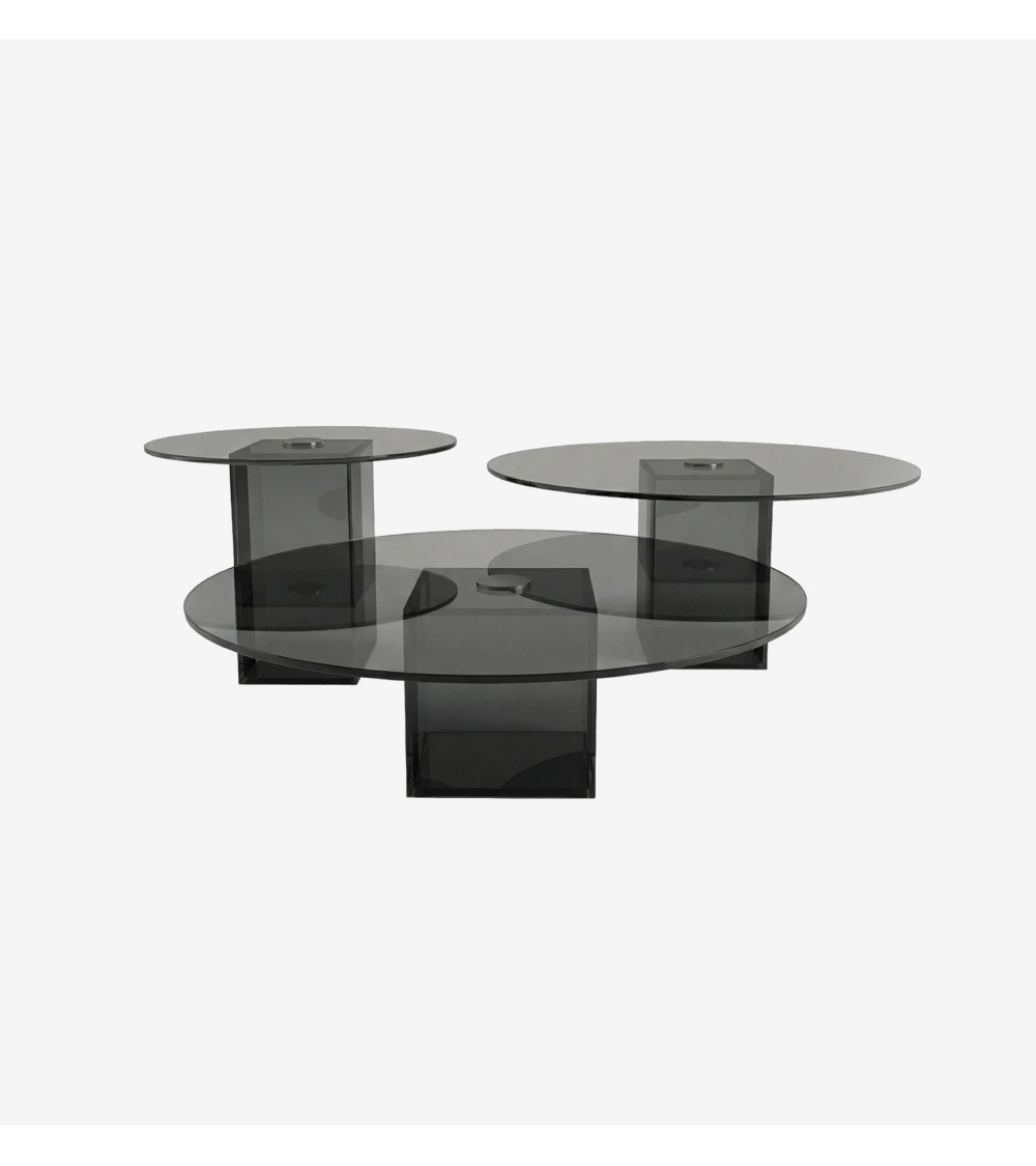 Couchtisch "Totem" rund, aus Glas | BHOME by Arredi Barbàra