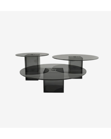 Couchtisch "Totem" rund, aus Glas | BHOME by Arredi Barbàra