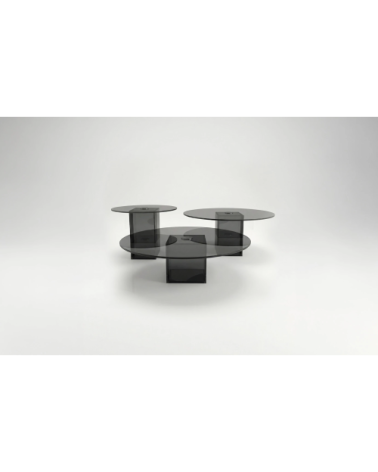 Couchtisch "Totem" rund, aus Glas | BHOME by Arredi Barbàra