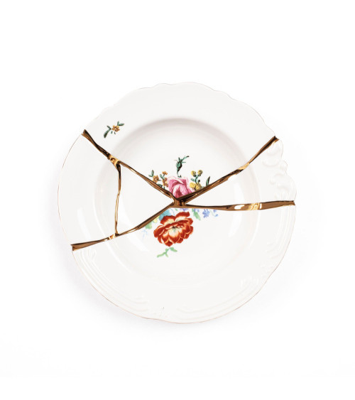 Grundplatte"Kintsugi Piatto Fondo 02"Porzellan —SELETTI | BHOME by Arredi Barbàra