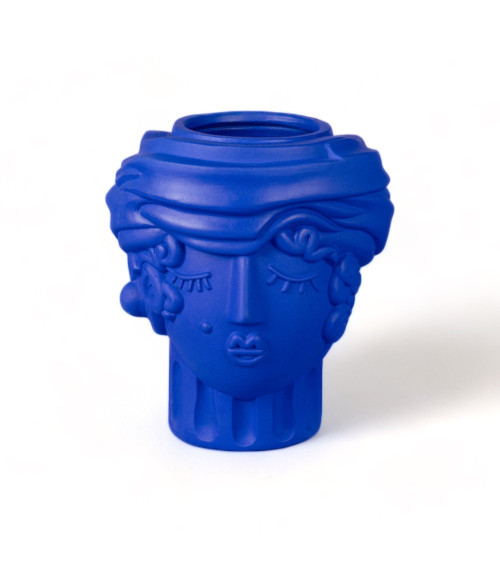 Vase"in Terracotta Women Blu"29 x 25 cm h 33I 11,4" x 9,8"h 13" –SELETTI | BHOME by Arredi Barbàra