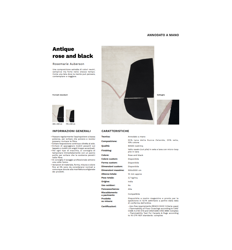 Antique Rose and Black Karpeta | Bhome by Arredi Barbàra