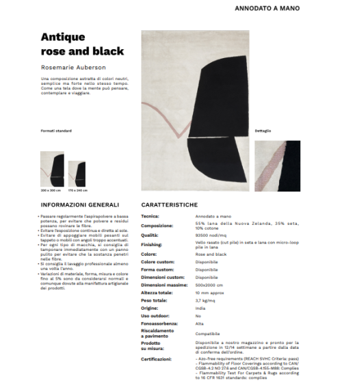 Antique Rose and Black Karpeta | Bhome by Arredi Barbàra