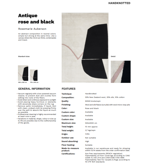 Antique Rose and Black Karpeta | Bhome by Arredi Barbàra